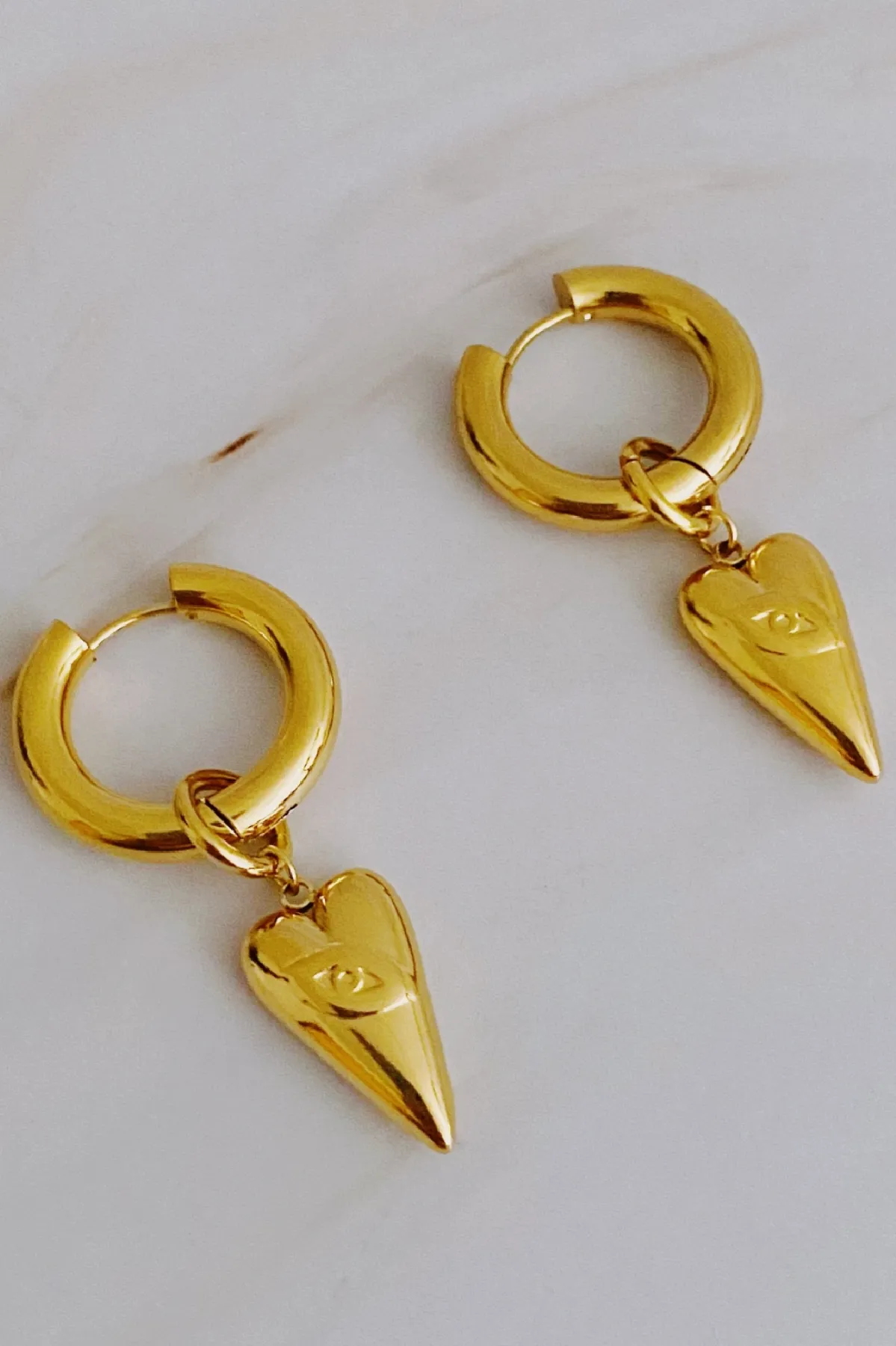 Dangle Heart Drop Earrings