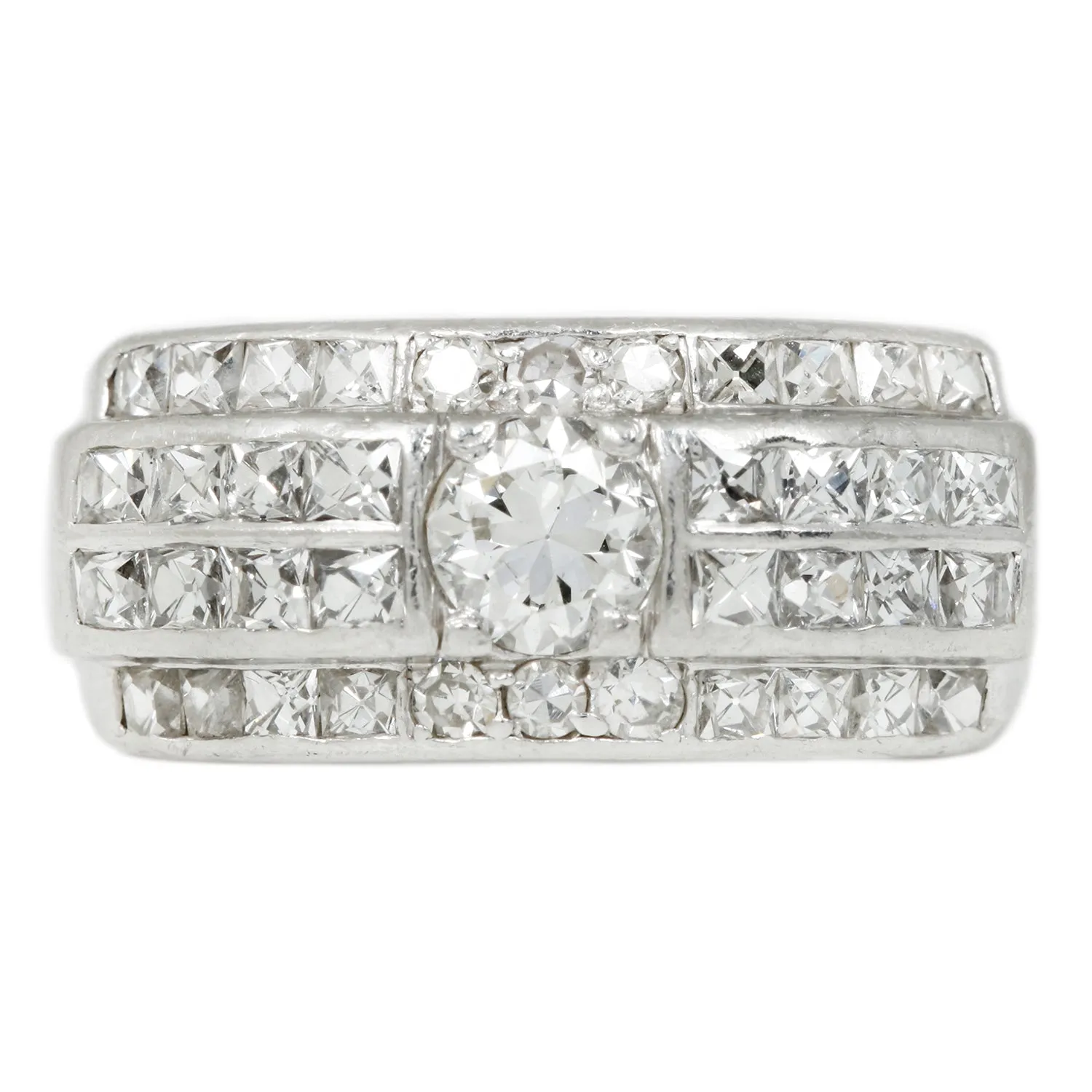 Deco Diamond Quartet Ring