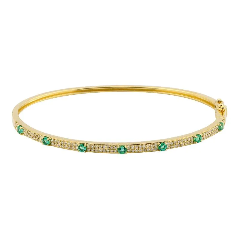 Diamond Bangle with Gemstones