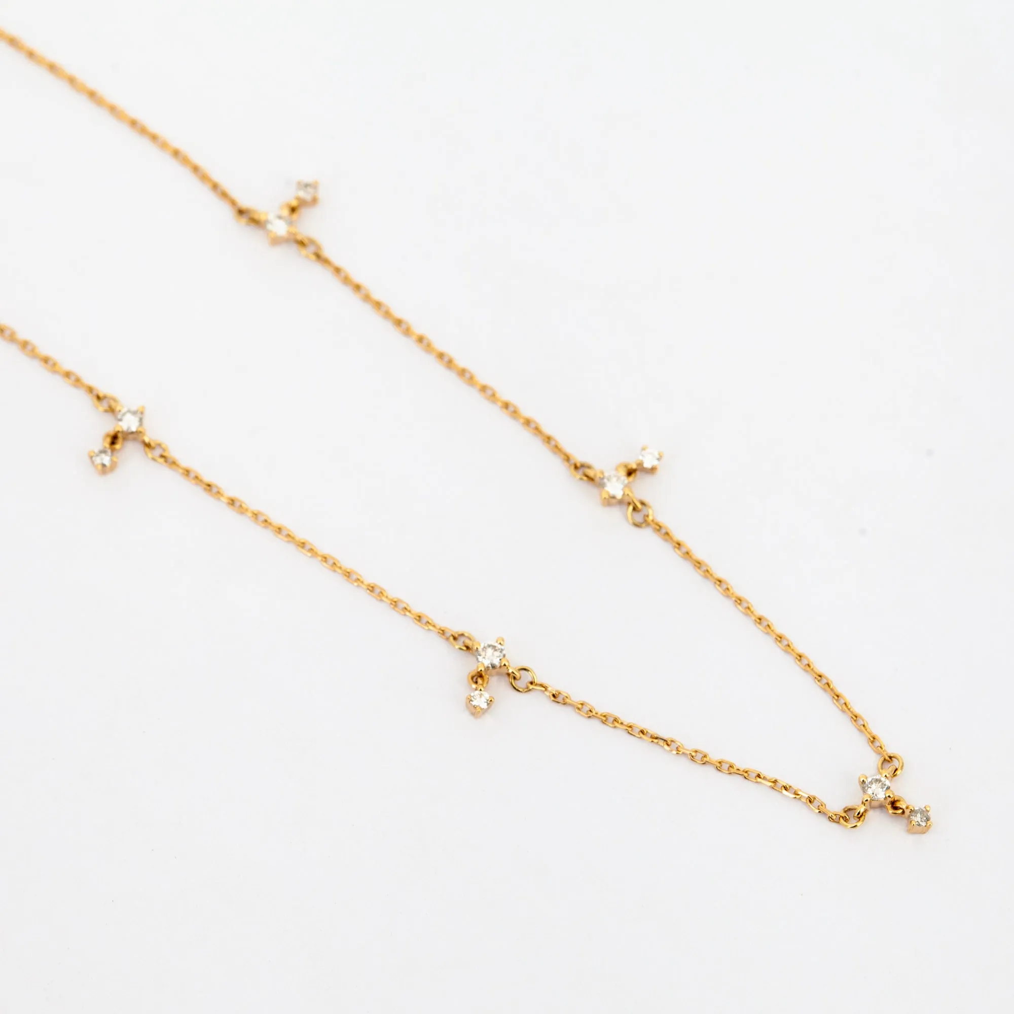 Diamond Drop Station Necklace