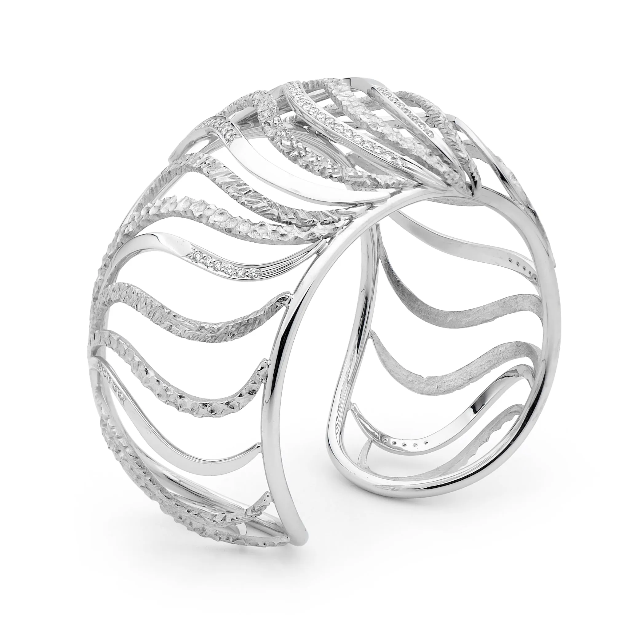 Diamond Wave Cuff Bangle