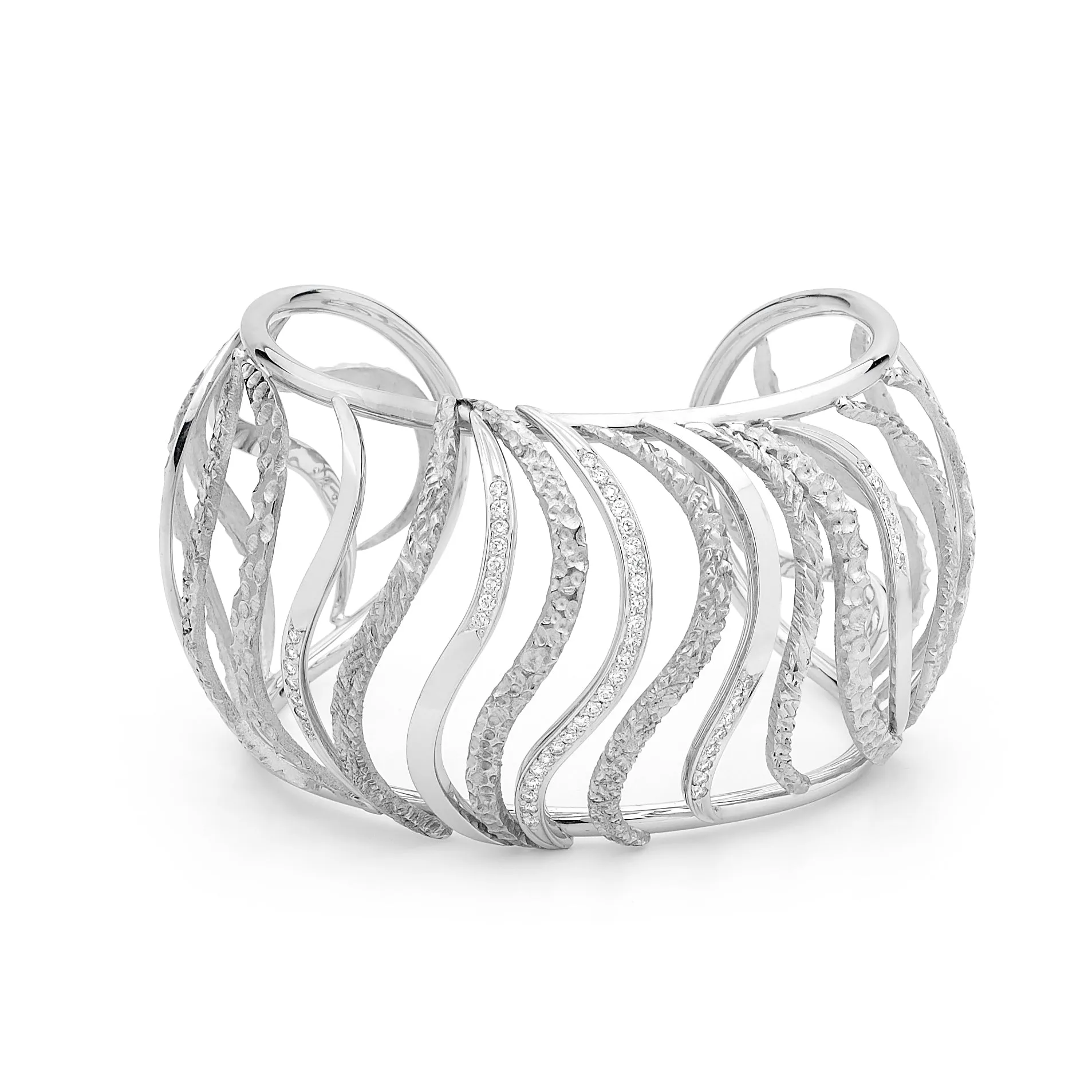 Diamond Wave Cuff Bangle