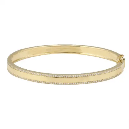 Enamel Double Side Diamond Border Bangle