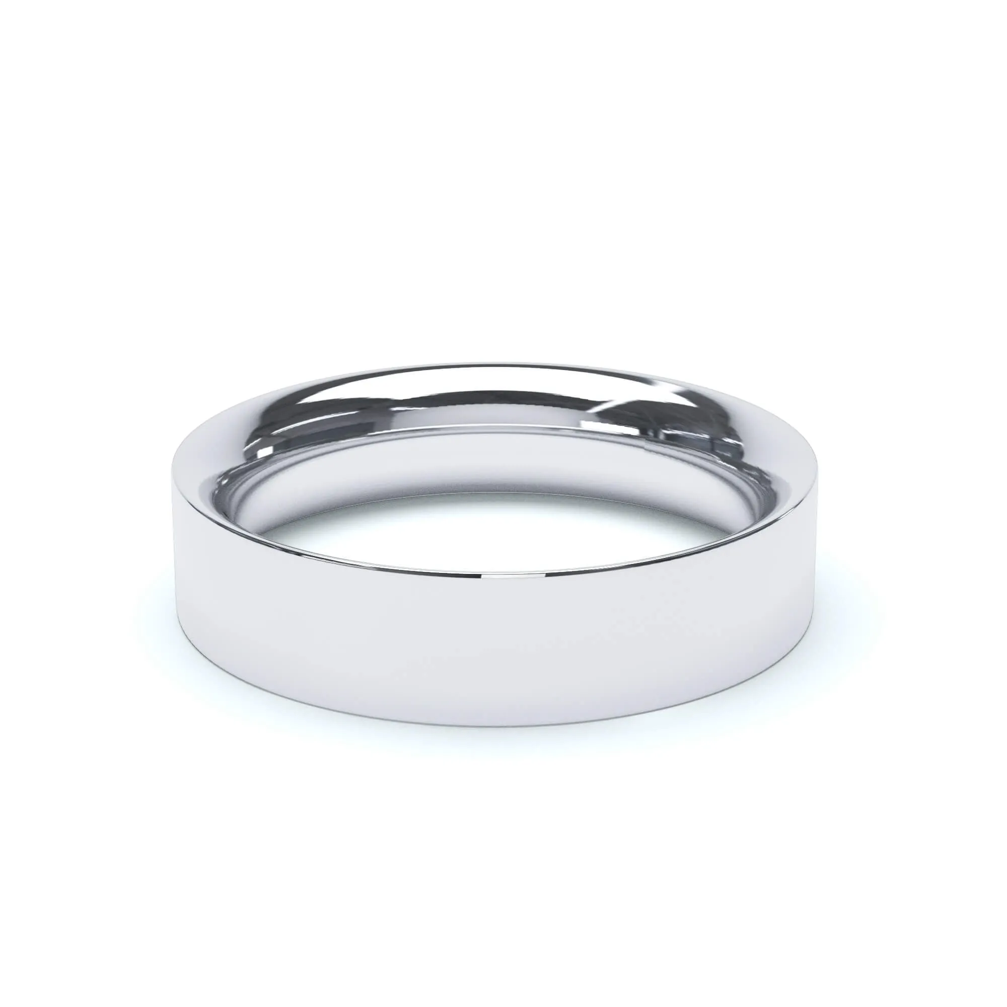 - Flat Court Profile Wedding Ring Platinum