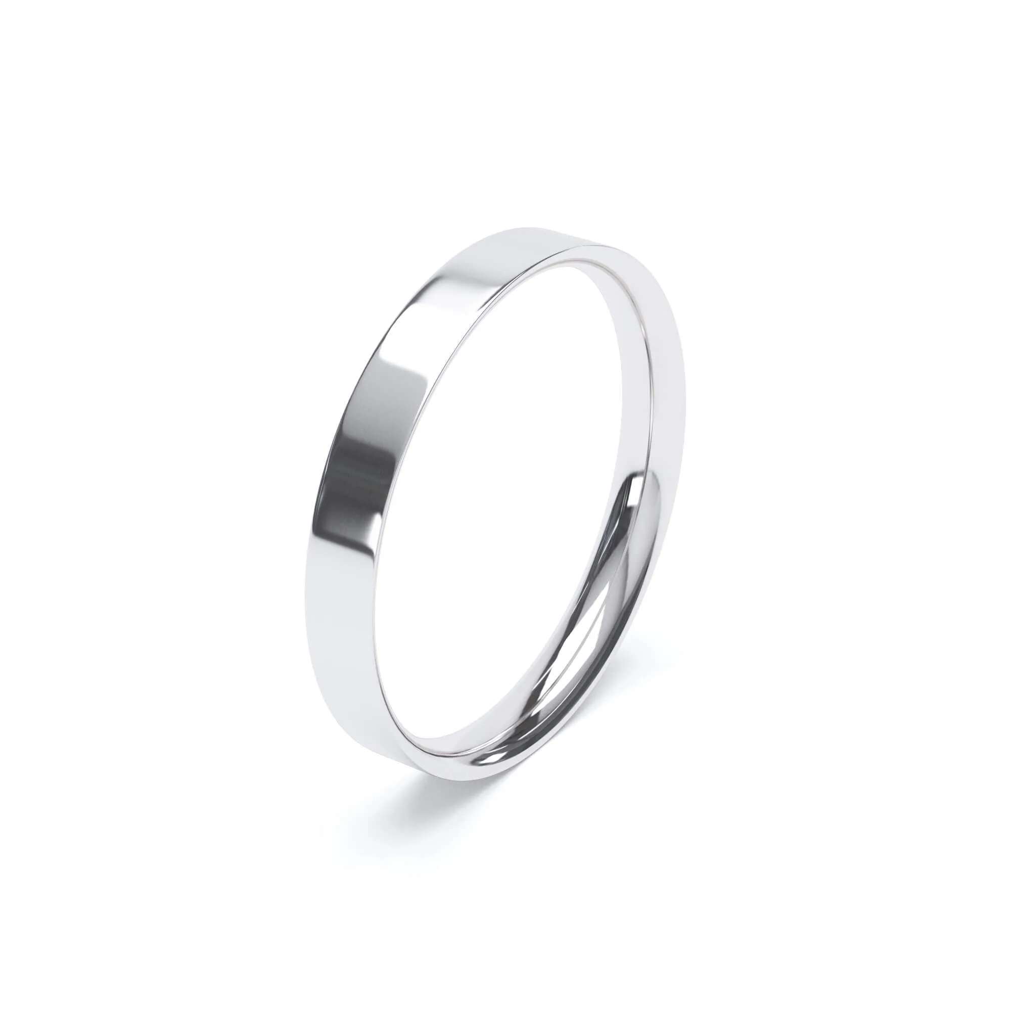 - Flat Court Profile Wedding Ring Platinum