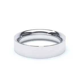 - Flat Court Profile Wedding Ring Platinum