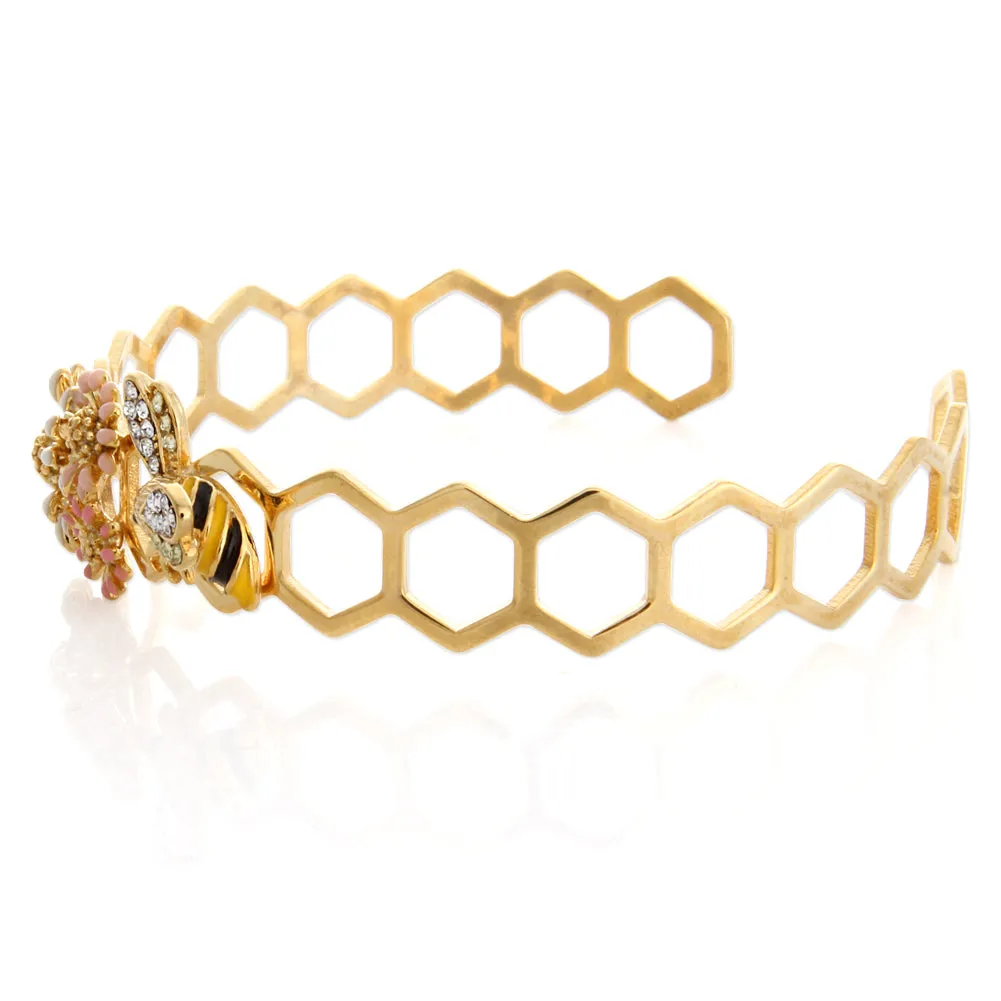 Flower and Honeycomb Bangle