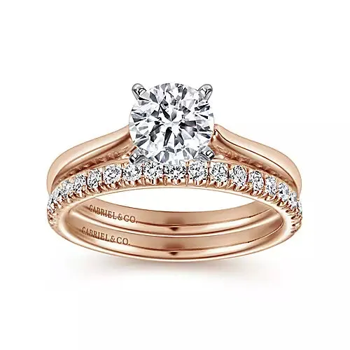 Gabriel "Michelle" 14K Rose Gold Solitaire Engagement Ring