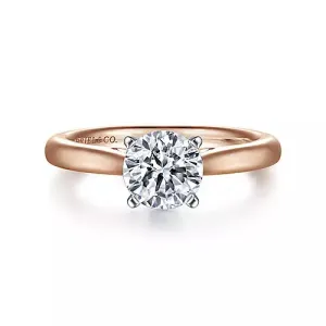 Gabriel "Michelle" 14K Rose Gold Solitaire Engagement Ring