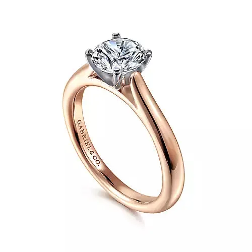 Gabriel "Michelle" 14K Rose Gold Solitaire Engagement Ring