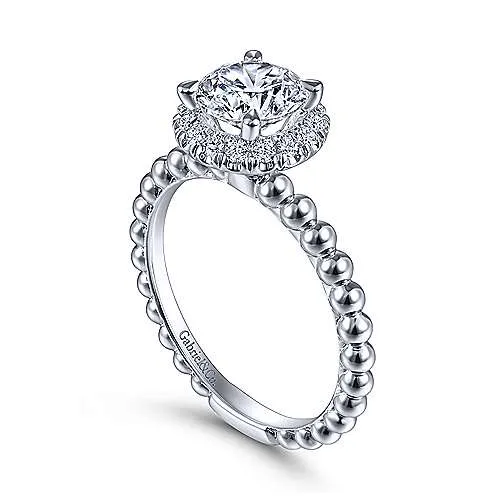 Gabriel "Pamina" 14K Round Halo Diamond Engagement Ring