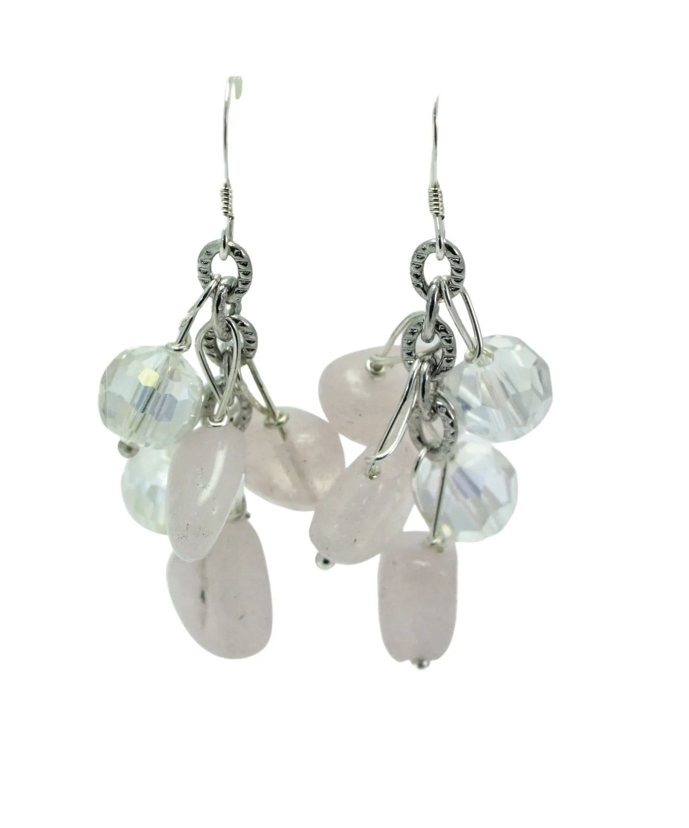 Gemstone Cluster Drop Earrings