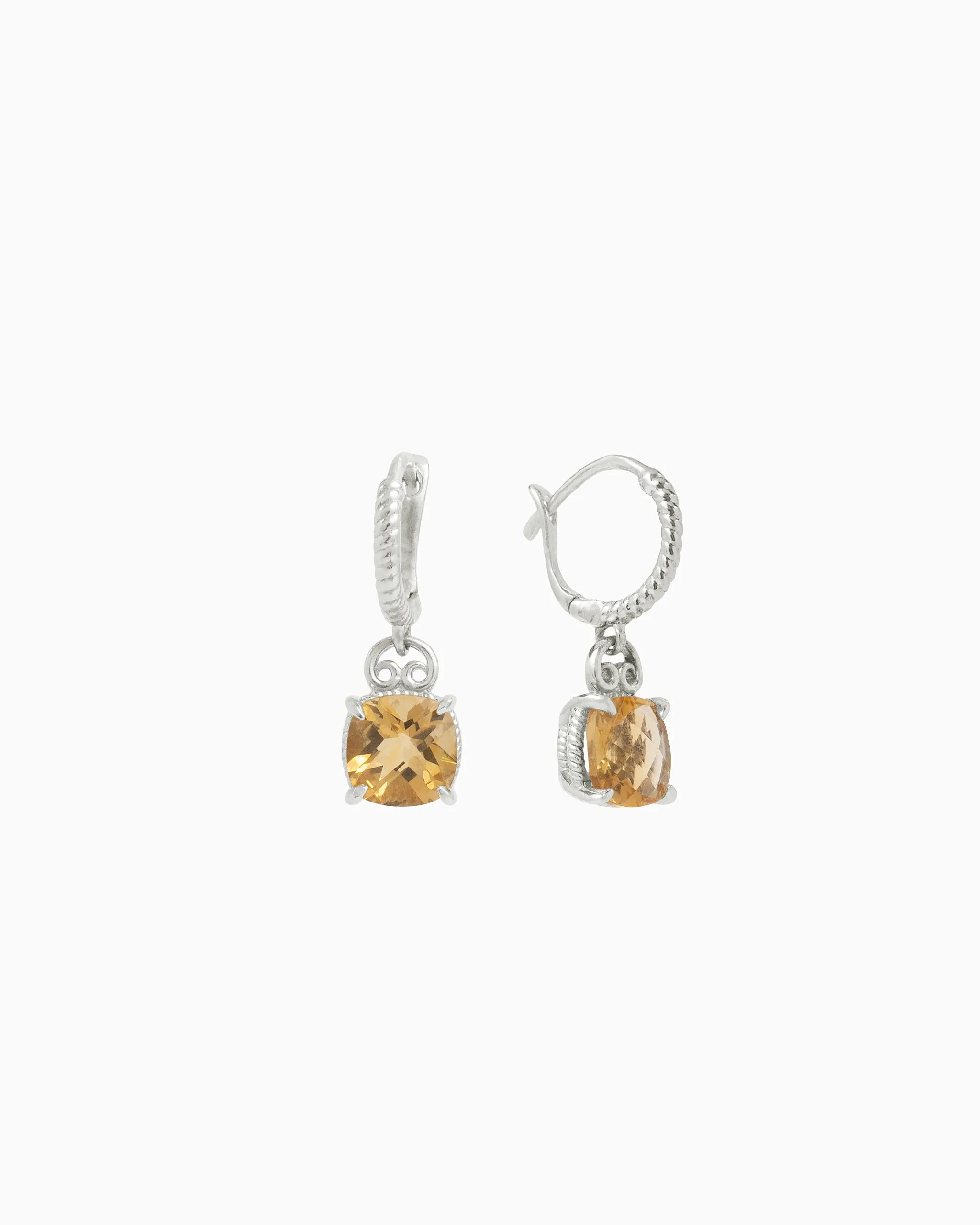 Gemstone Drop Huggie - Citrine