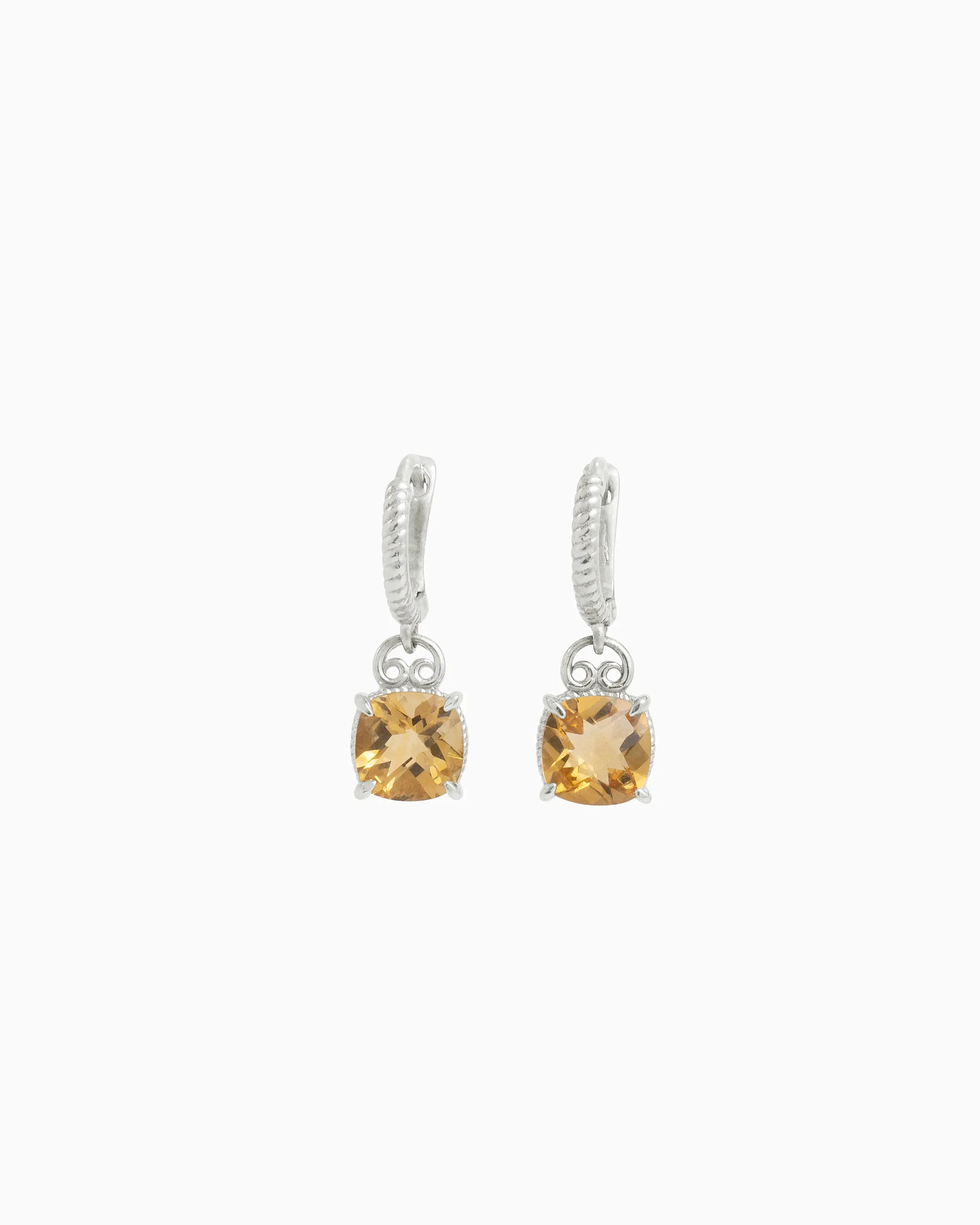 Gemstone Drop Huggie - Citrine