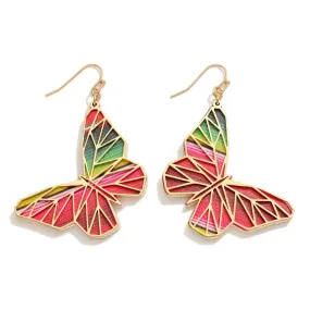 Geo Butterfly Drop Earrings