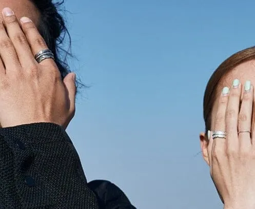 Geometric Feathers Silver Rings