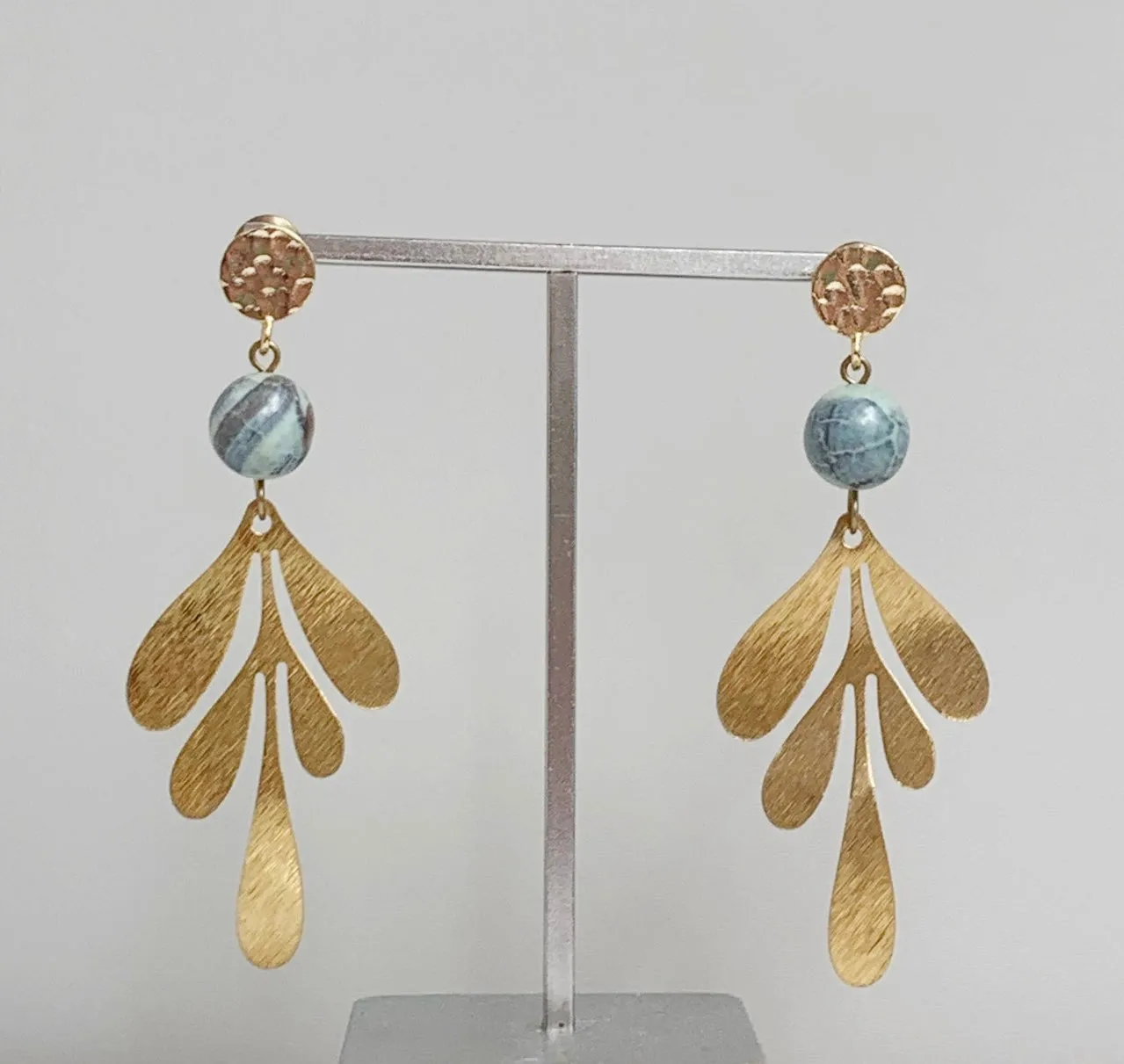 Gold Leaf Drop Earrings