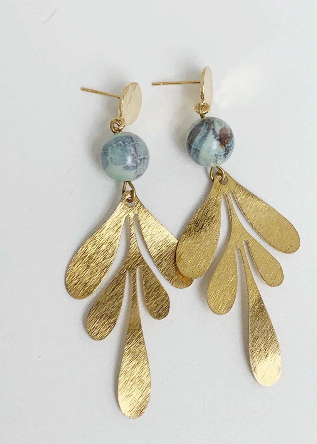 Gold Leaf Drop Earrings