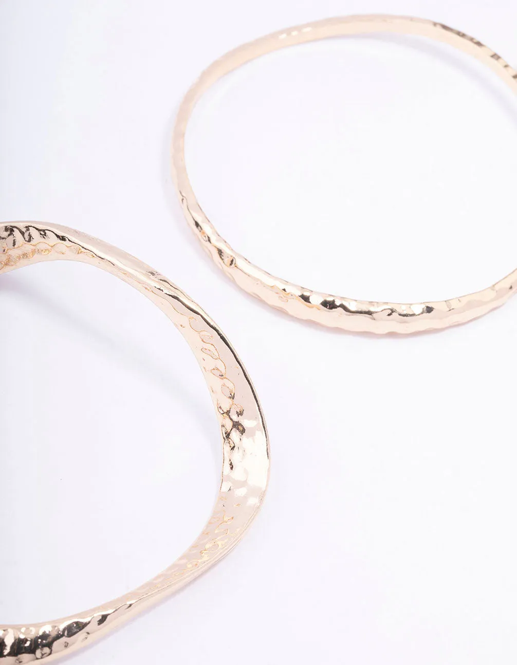 Gold Wavy Hammered Bangle Pack