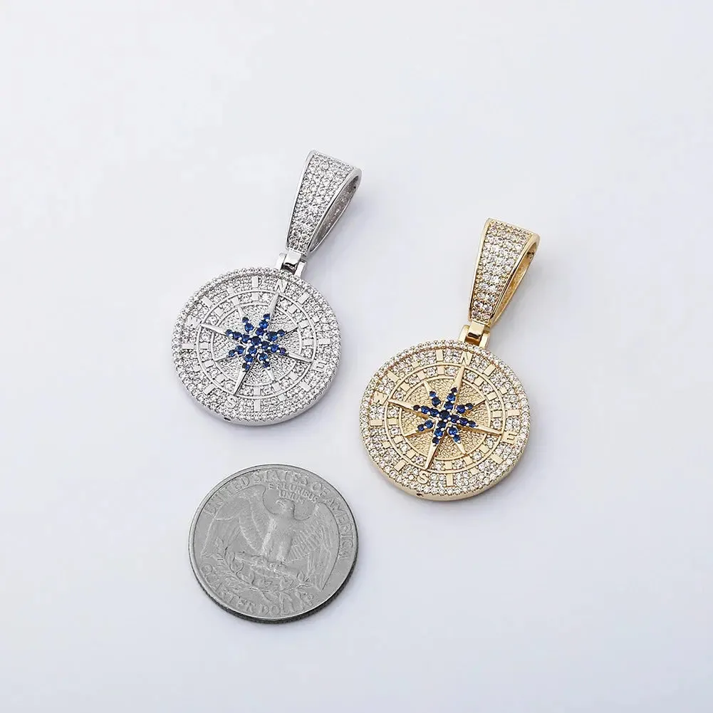 Iced Compass Pendant