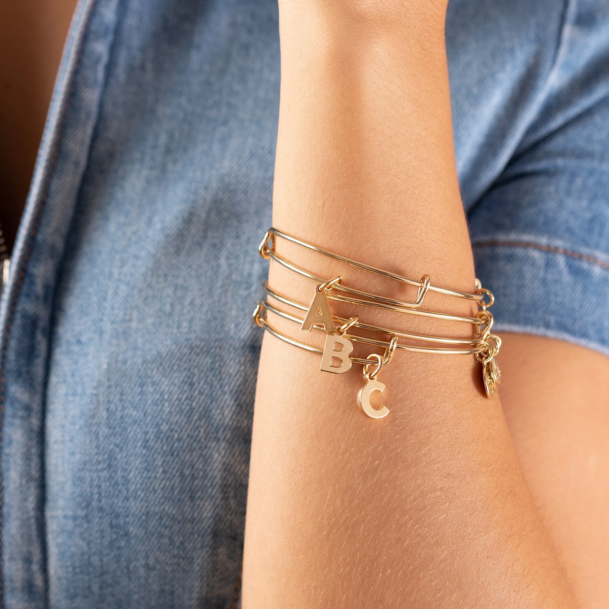 Initial Z Charm Bangle