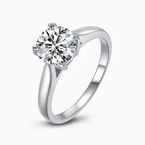 Jolics Round Cut Double Prong Engagement Ring