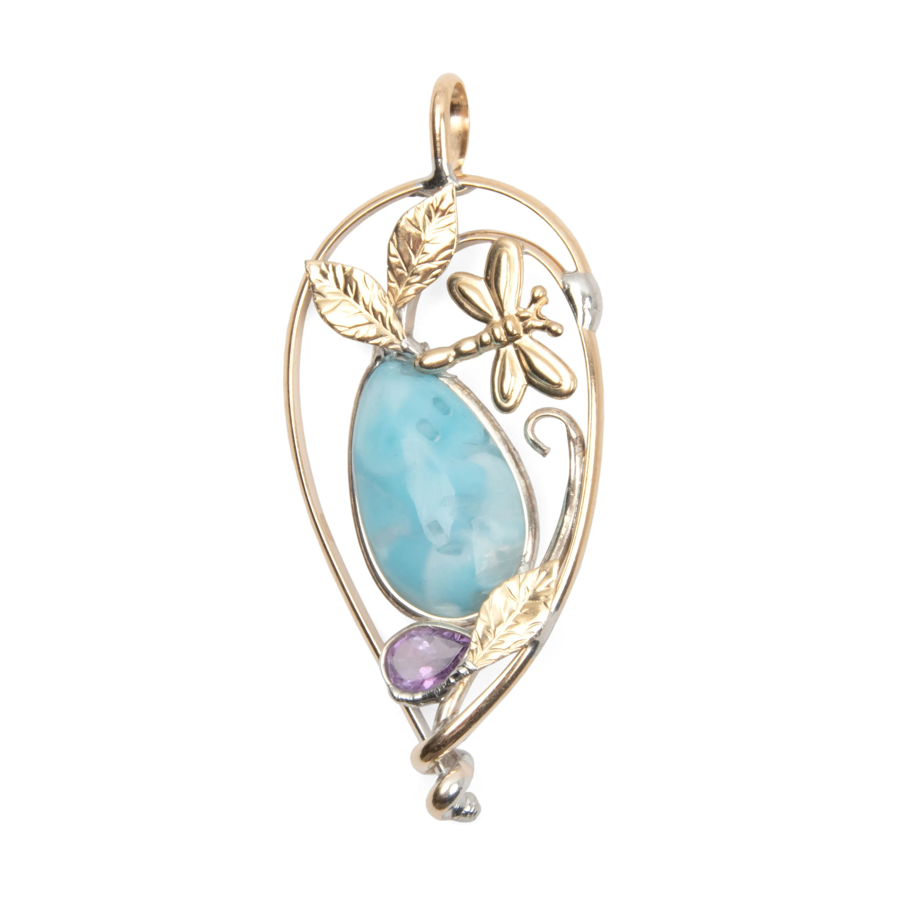 Larimar & Amethyst - Pendant