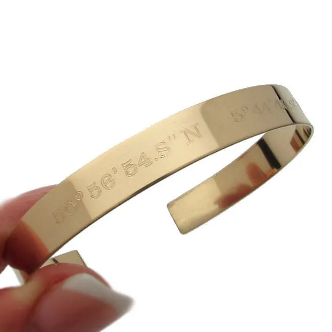 Latitude Longitude Custom Coordinates Bangle Bracelet