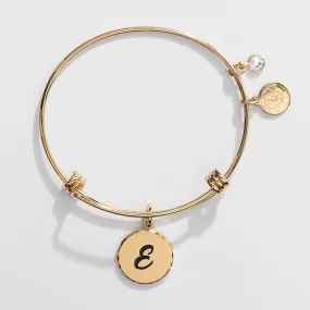 Letter E Charm Bangle, Halos & Glories