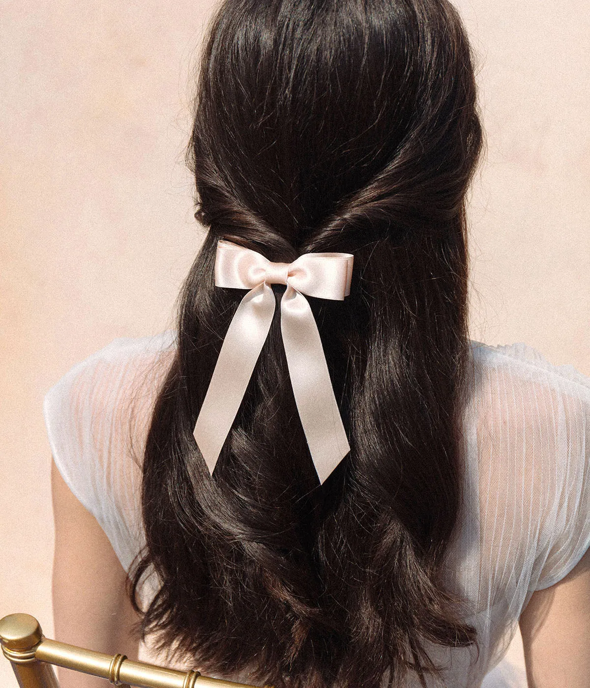 Blush Silk Petite Hair Bow by Loren Hope x Bardot Bow Gallery