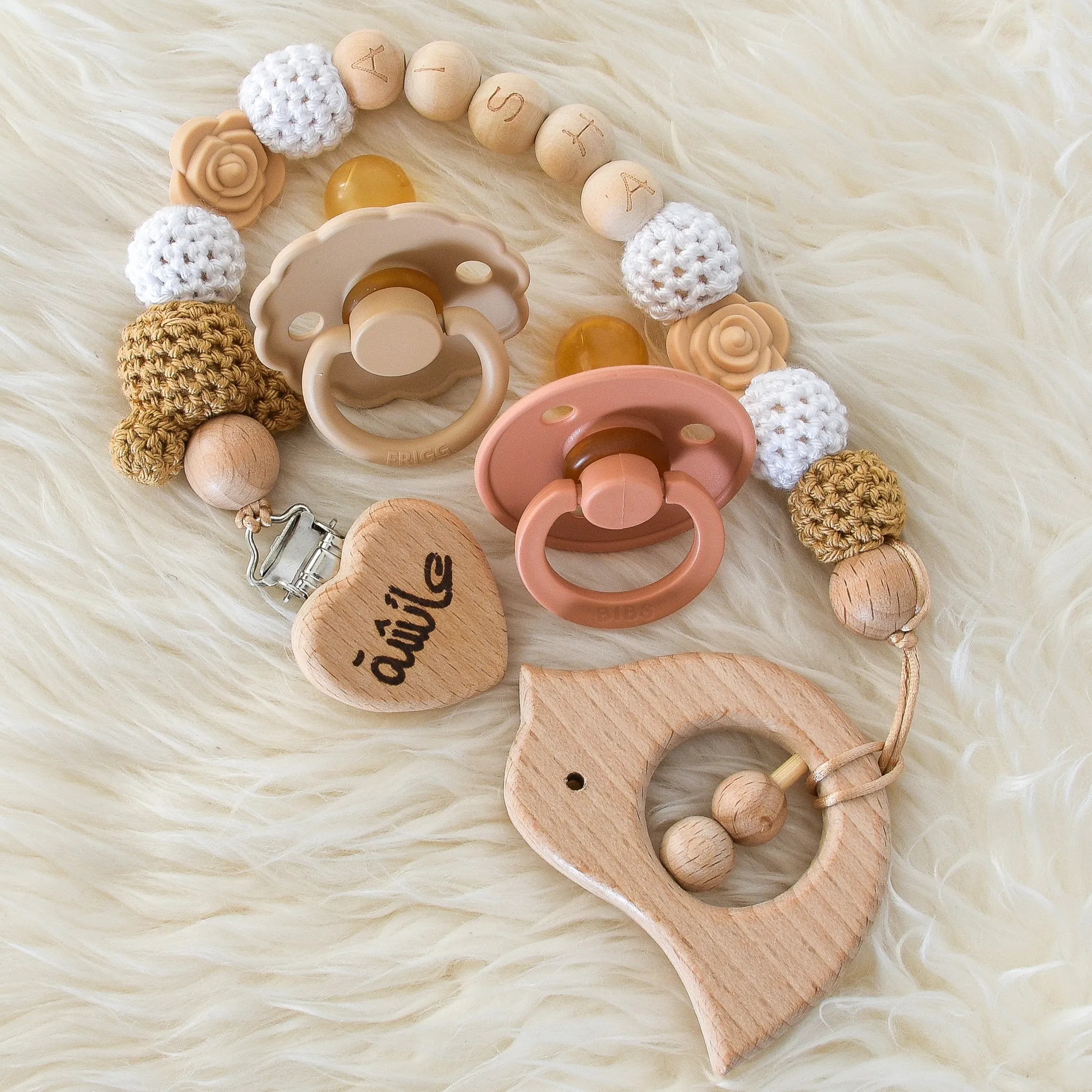 Love Bird Personalised Pacifier Clip