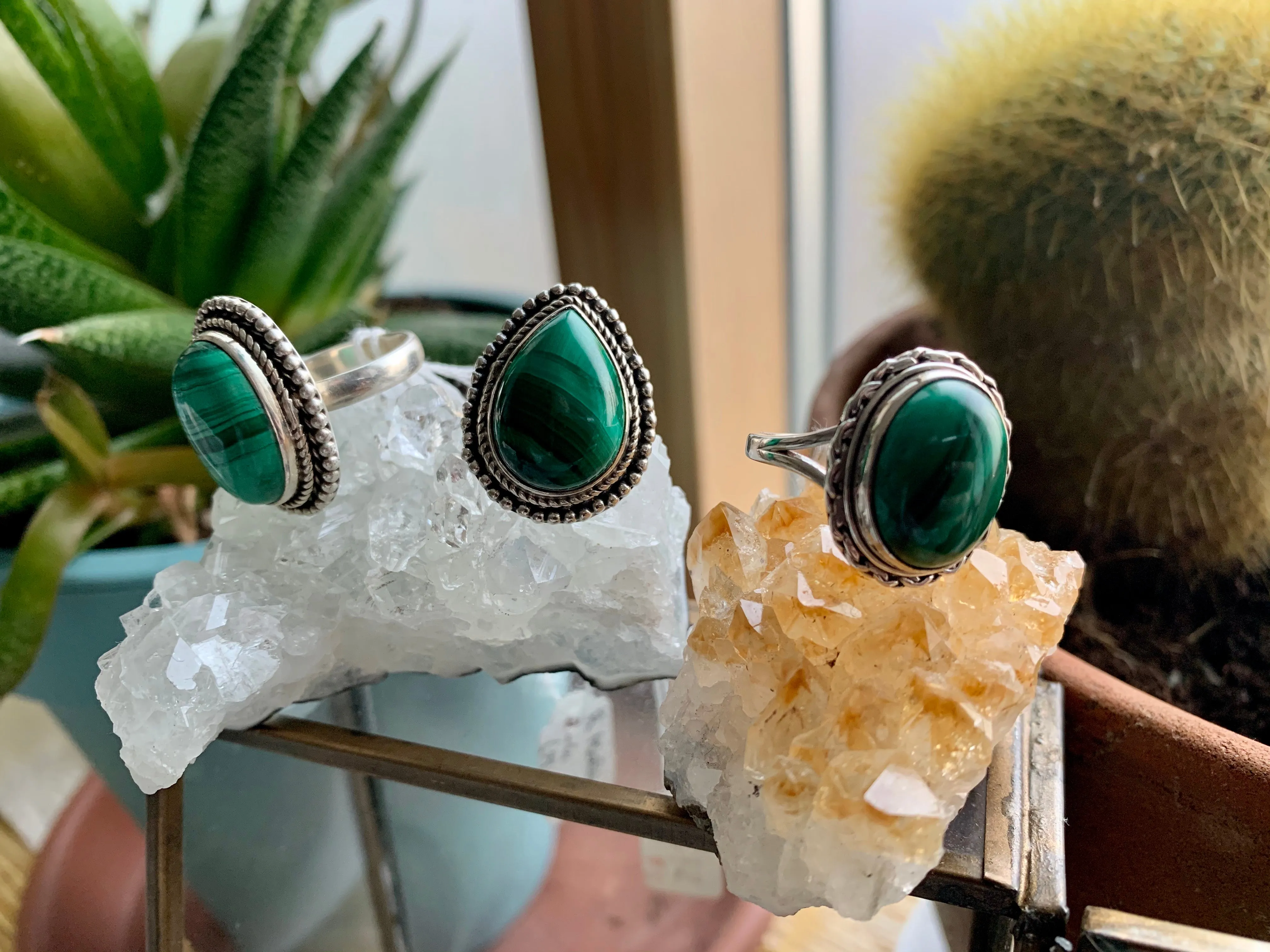 Malachite Gala / Cassia Rings (US 9)