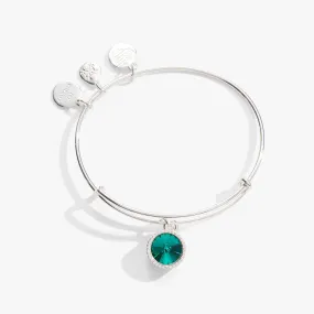 May Birthstone Charm Bangle, Emerald