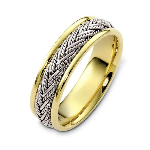 Men's Braided Two-Tone Band Rings - NM20