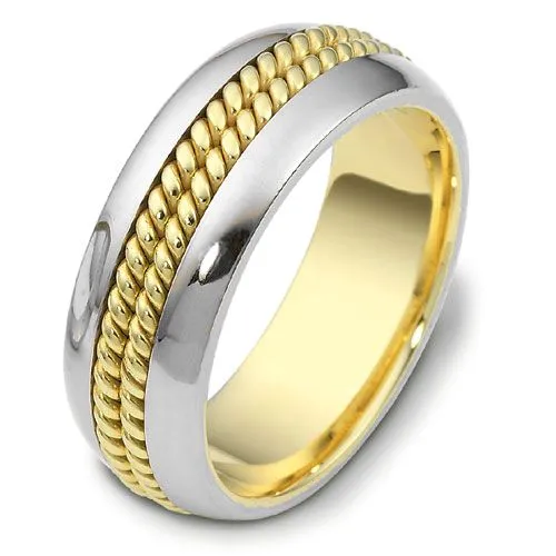 Men's Rope Two-Tone Band Rings - NM11