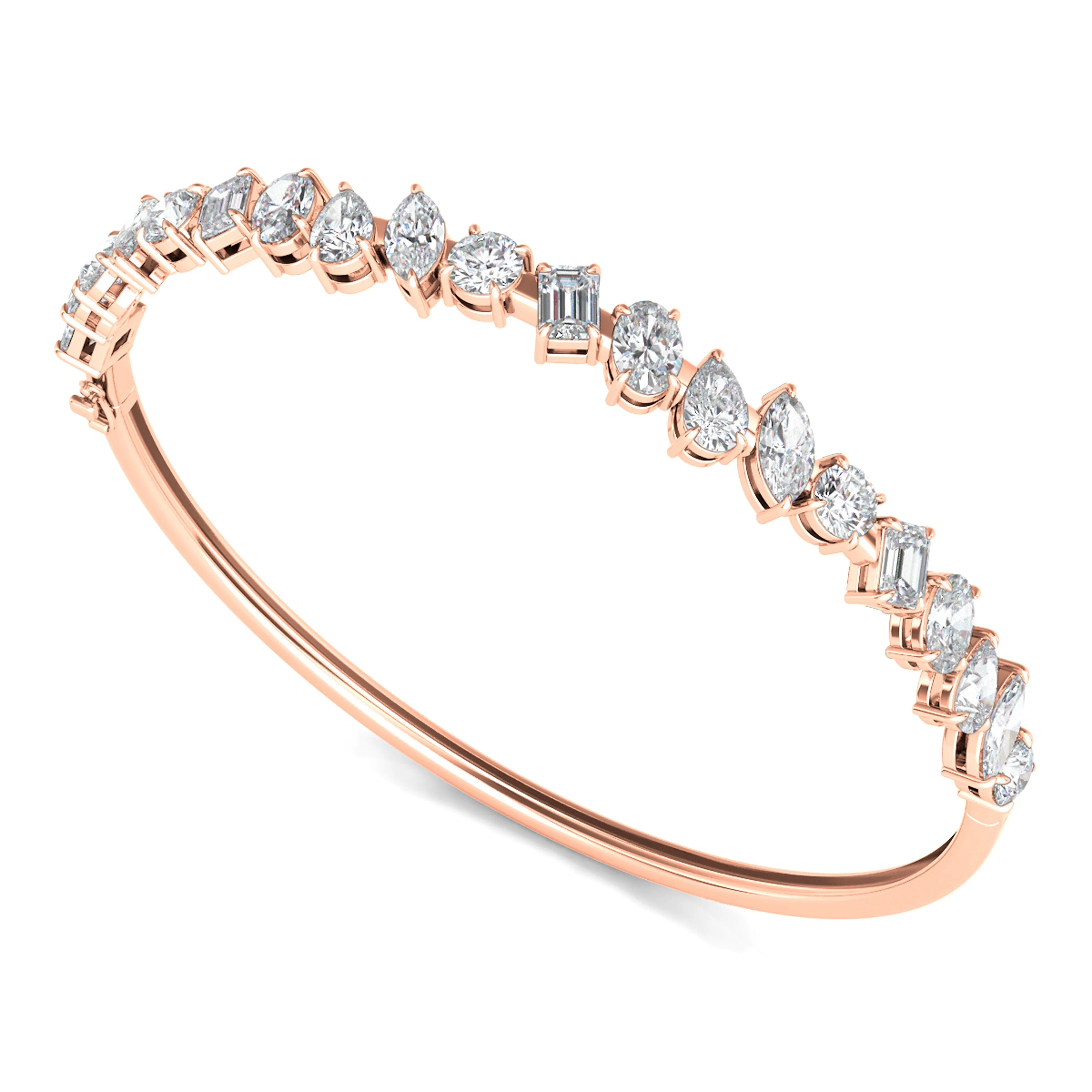 Mixed Shape Diamond Bangle