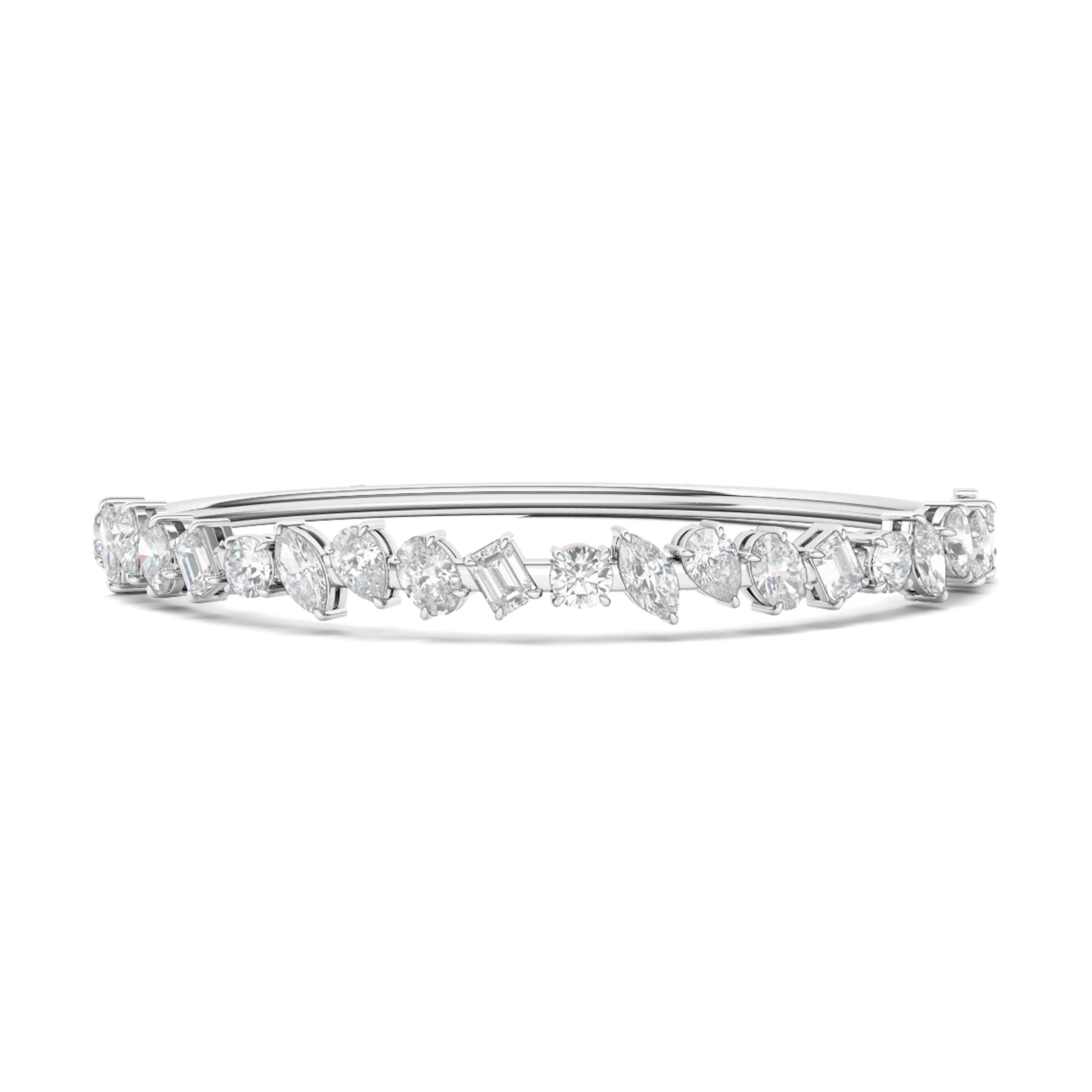 Mixed Shape Diamond Bangle