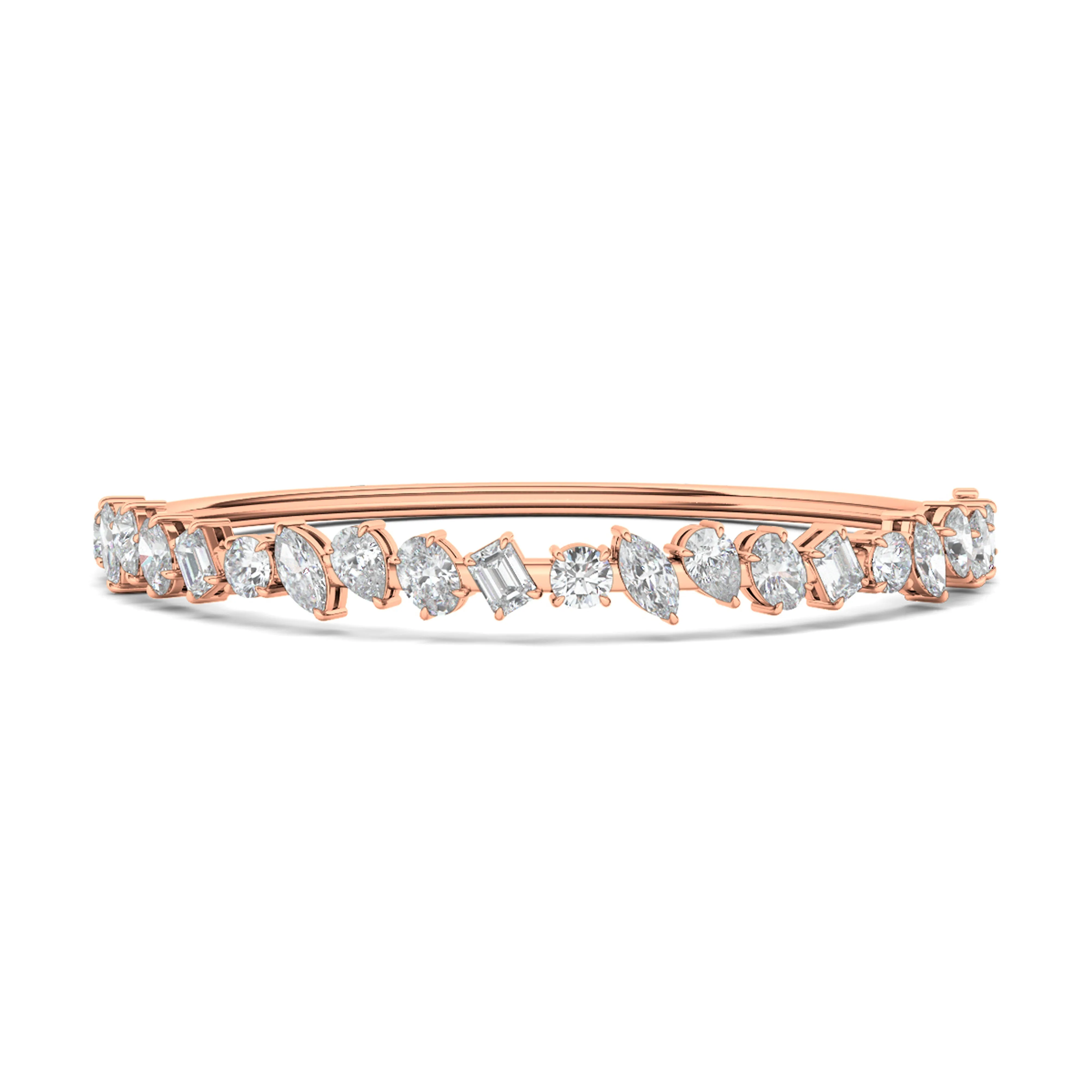 Mixed Shape Diamond Bangle