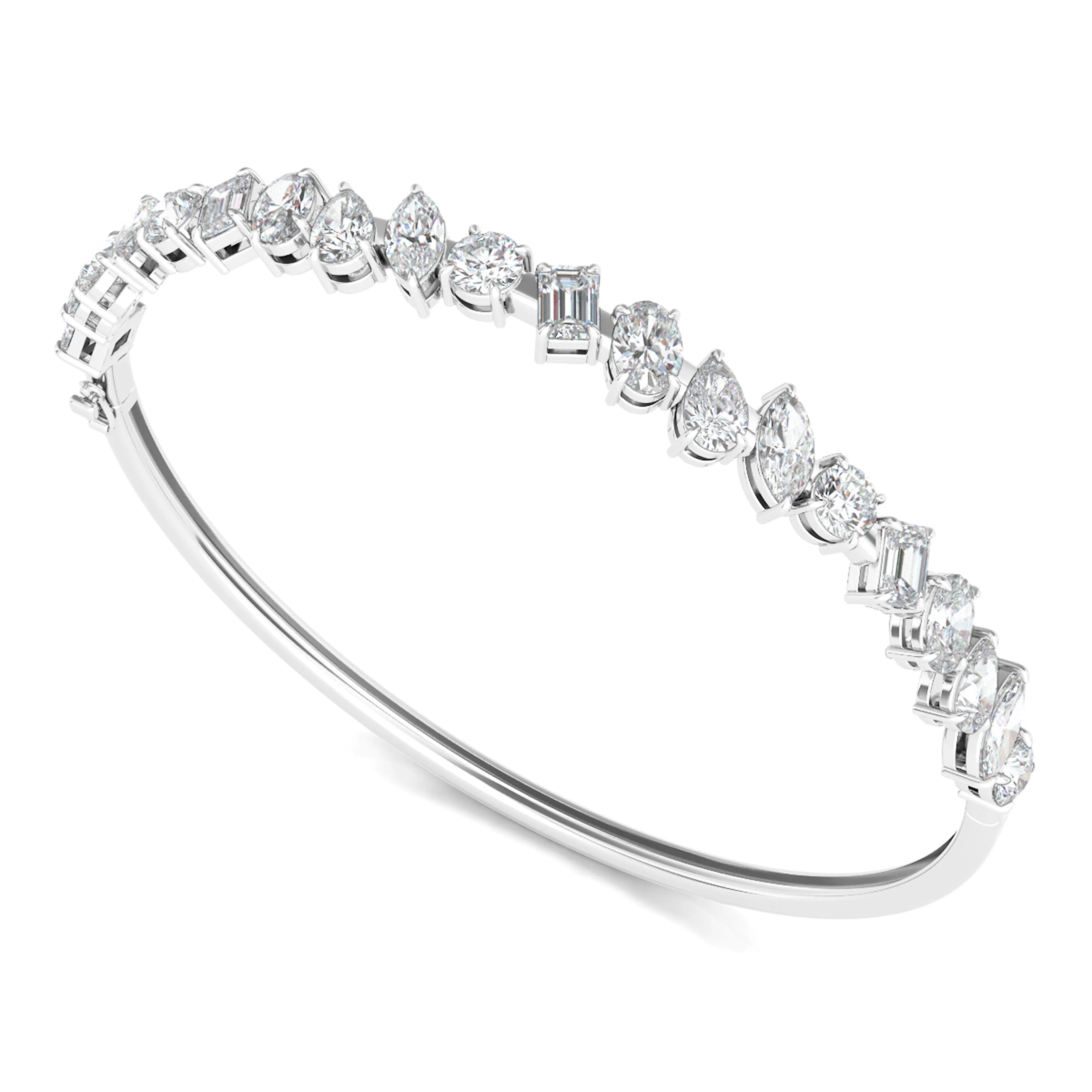 Mixed Shape Diamond Bangle