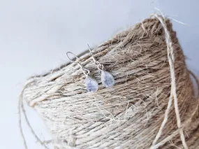 Moonstone Faceted Drop Sterling Earrings || Dew Drop