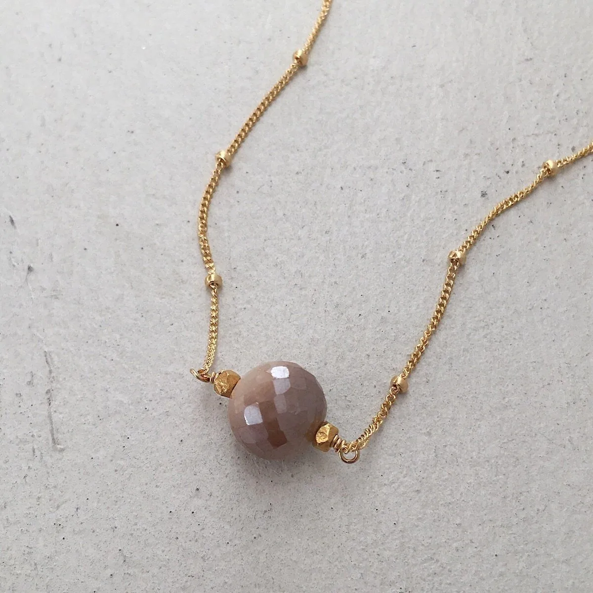 Moonstone Pearl Drop Necklace