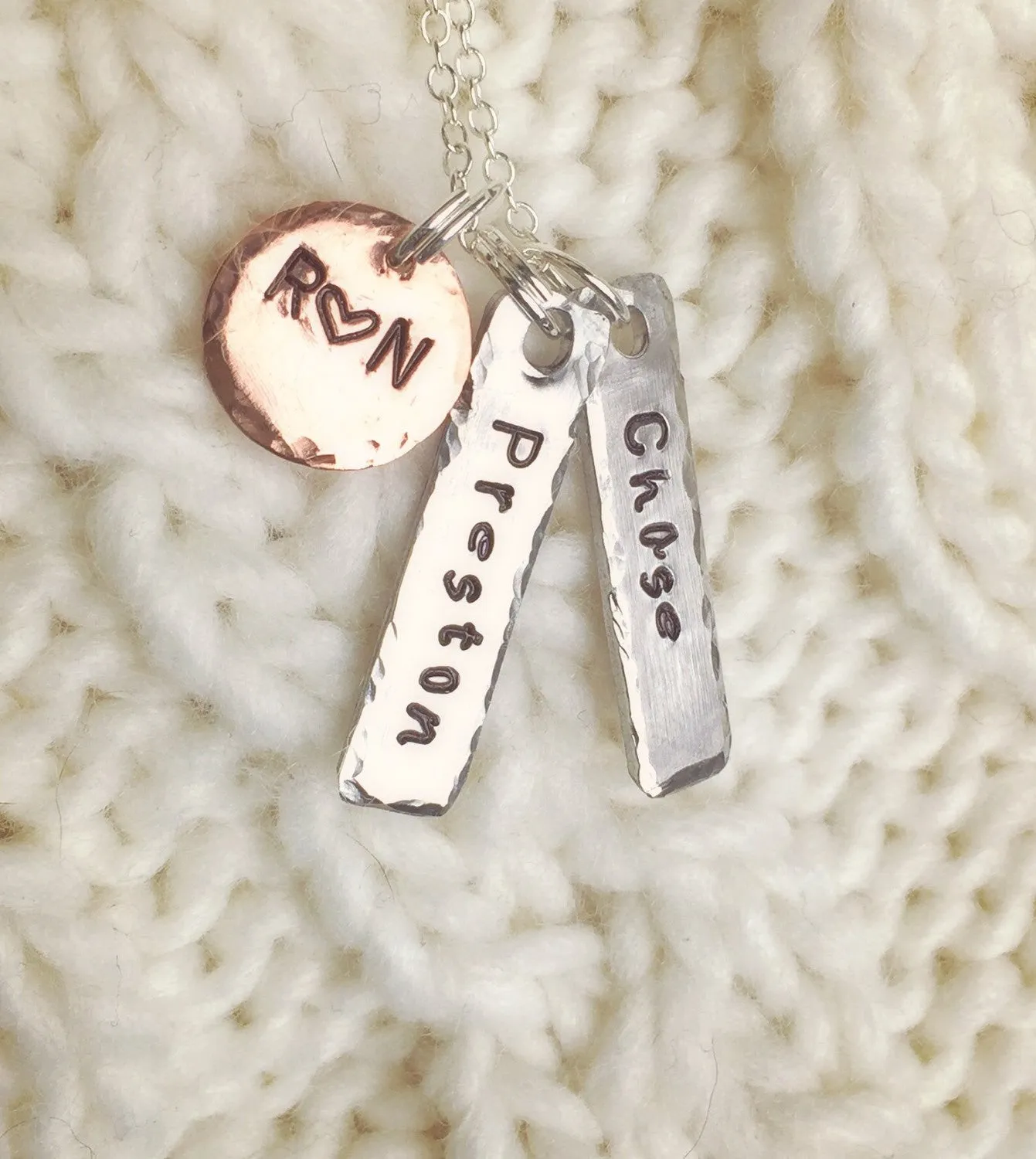 Mother Necklace, Mom Necklace, Hand Stamped Personalized Necklace, Personalized Necklace,natashaaloha