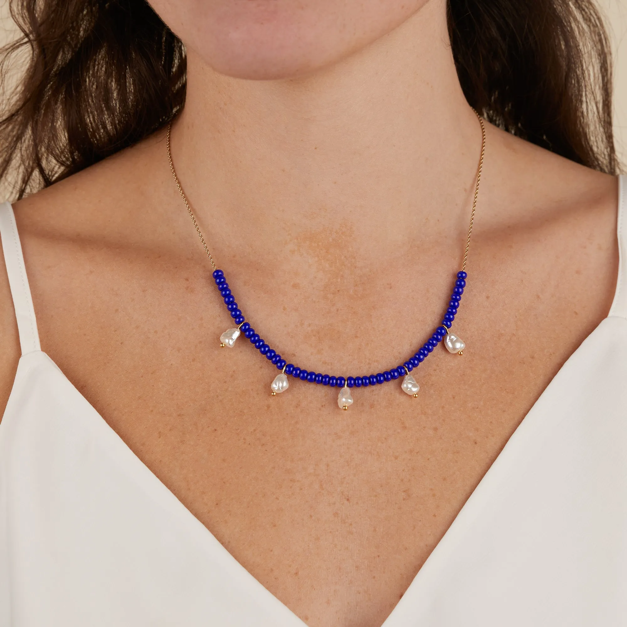 Nautical Pearl Drop Necklace