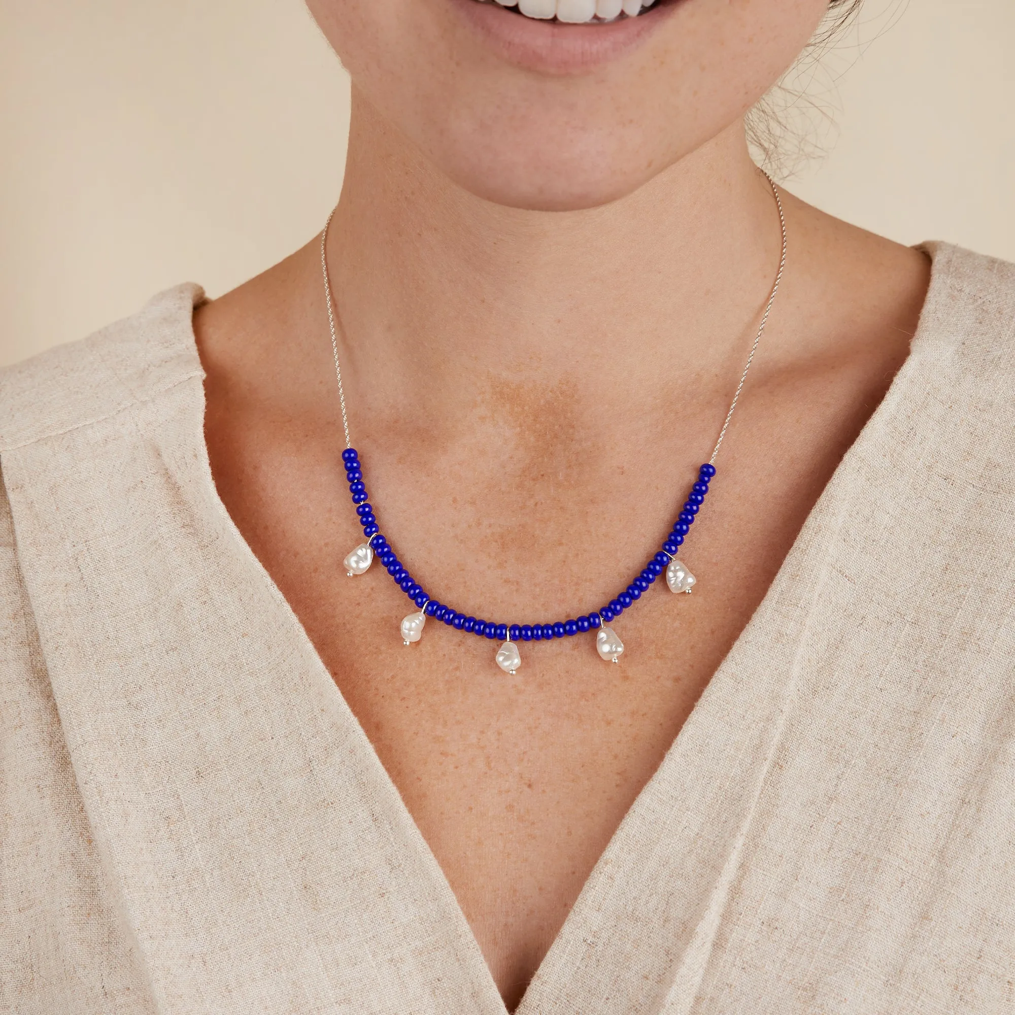 Nautical Pearl Drop Necklace