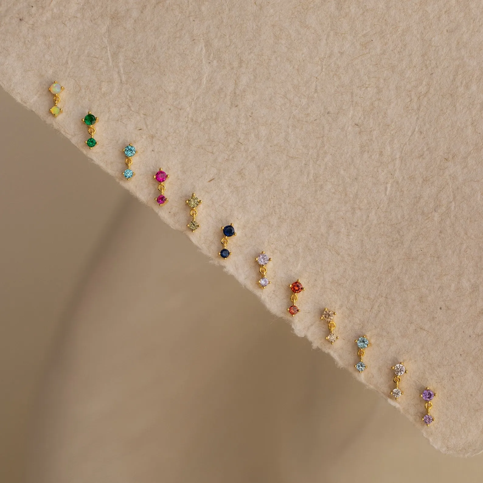 Opal Birthstone Drop Studs