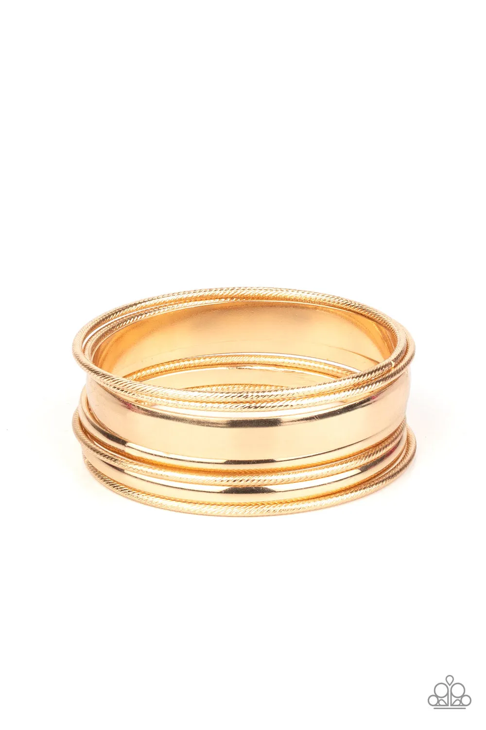 Paparazzi Sahara Shimmer - Gold Bangle Bracelet