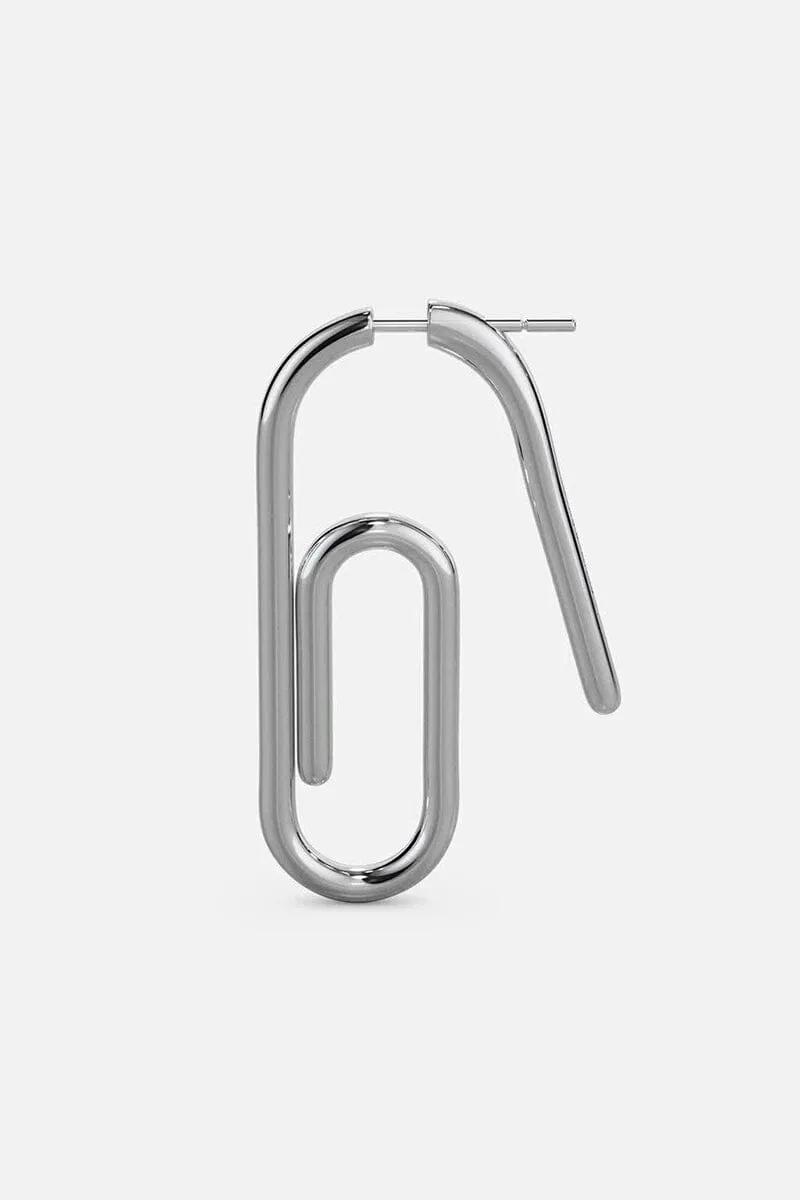 Paper Clip Earring - Silver