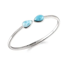 Pavé Larimar Teardrop Bangle