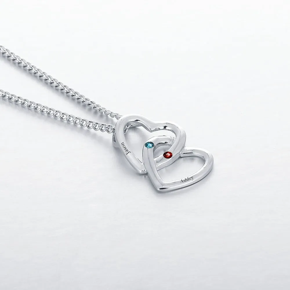 Personalized Merging Hearts-Shaped Pendant