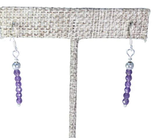 Purple Amethyst Drop Earrings - February Birthstone Earrings